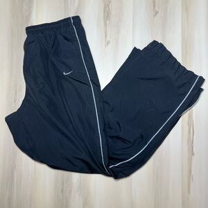 Vintage Y2K Nike Windbreaker Track Pants Black Ankle Zip Size XL Grey Tag VTG